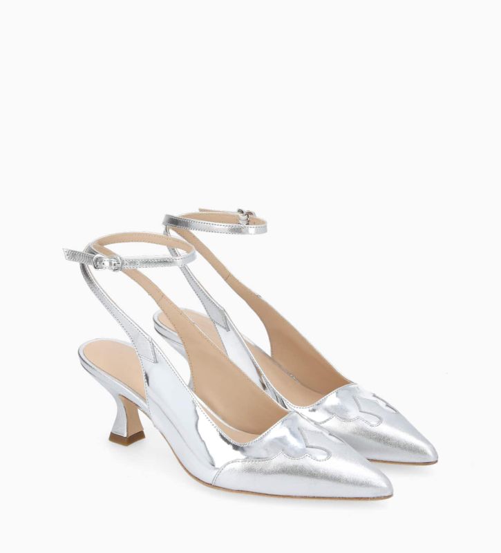 escarpin métallisé argent